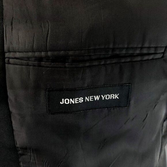 Jones New York Wool‎ 3 Felt Button Tuxedo Jacket 42L Black - Picture 8 of 12